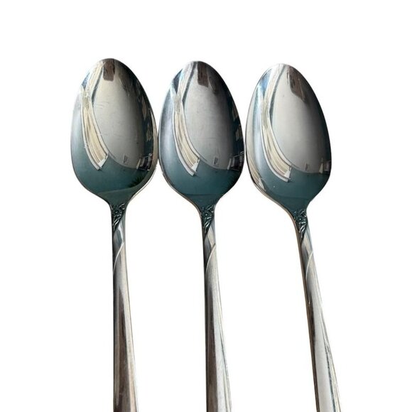 Vtg Oneida Evening Star Teaspoons Set Of 3 1950 Community Silverplated 7-1/2 Inc - Picture 3 of 8